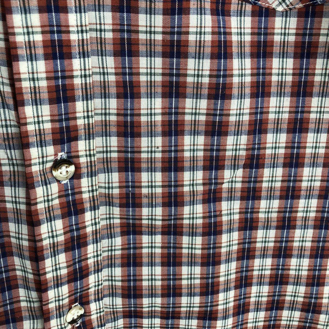 1970'S Levi's LEVI STRAUSS & CO. Long-Sleeve Cotton Check Shirt, Men's Size XL (Equivalent), Vintage cotton red type reddish brown Vintage Second Hand