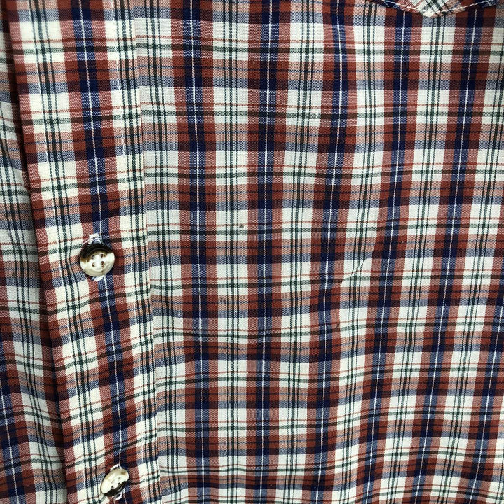 1970'S Levi's LEVI STRAUSS & CO. Long-Sleeve Cotton Check Shirt, Men's Size XL (Equivalent), Vintage cotton red type reddish brown Vintage Second Hand
