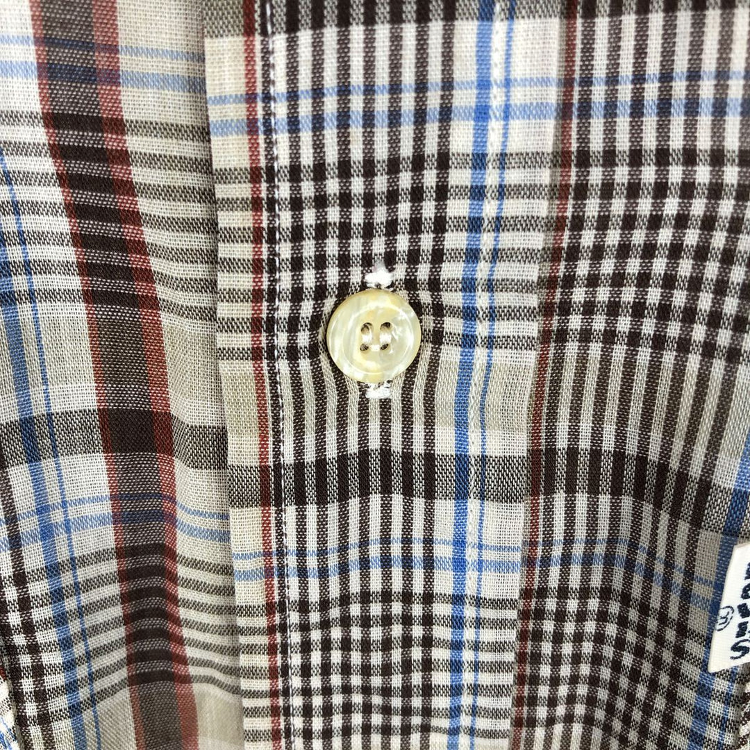 1980'S Levi's LEVI STRAUSS & CO. Check Pattern Long-Sleeve Shirt, Made in USA, Men's XL (approx.) Vintage unclear Beige type Vintage Second Hand