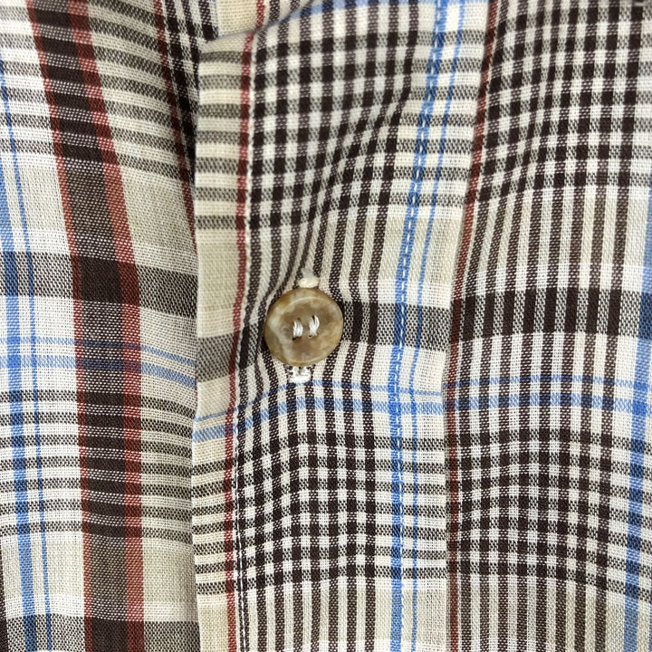 1980'S Levi's LEVI STRAUSS & CO. Check Pattern Long-Sleeve Shirt, Made in USA, Men's XL (approx.) Vintage unclear Beige type Vintage Second Hand