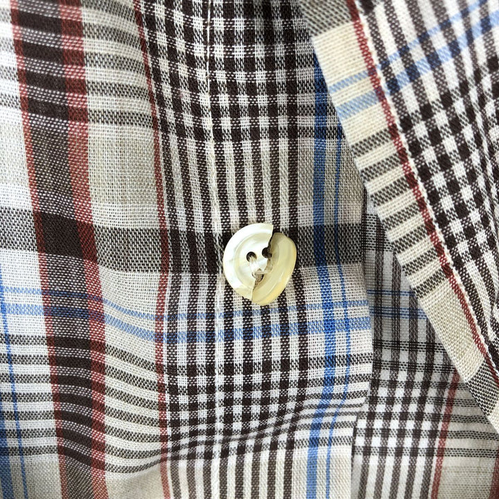 1980'S Levi's LEVI STRAUSS & CO. Check Pattern Long-Sleeve Shirt, Made in USA, Men's XL (approx.) Vintage unclear Beige type Vintage Second Hand