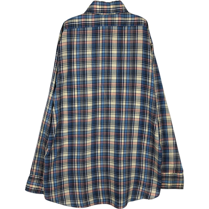 70s-80'S Levi's LEVI STRAUSS & CO. Long-Sleeve Cotton Check Shirt, Men's Size L (Equivalent), Vintage unclear Beige type Vintage Second Hand