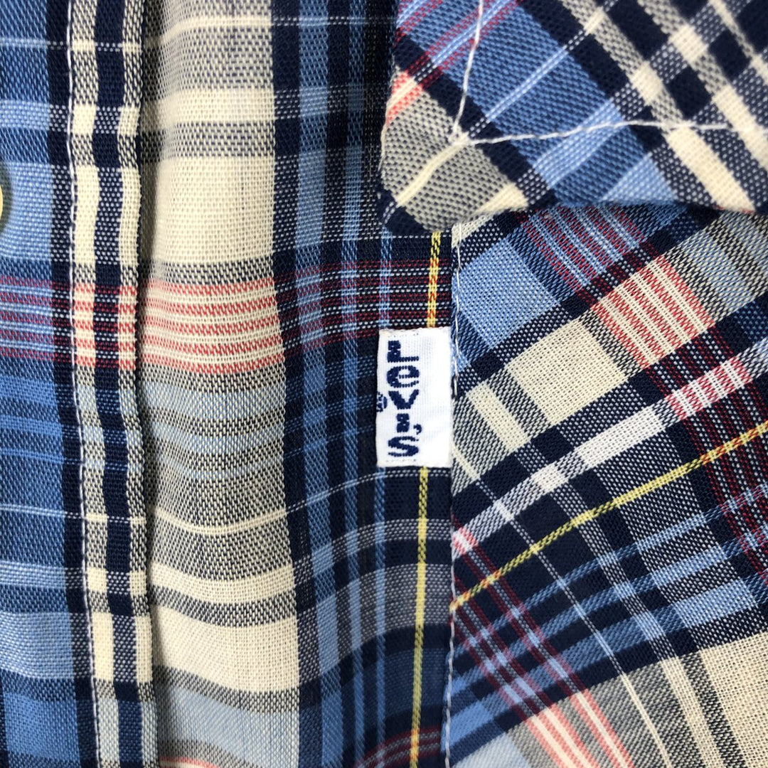 70s-80'S Levi's LEVI STRAUSS & CO. Long-Sleeve Cotton Check Shirt, Men's Size L (Equivalent), Vintage unclear Beige type Vintage Second Hand