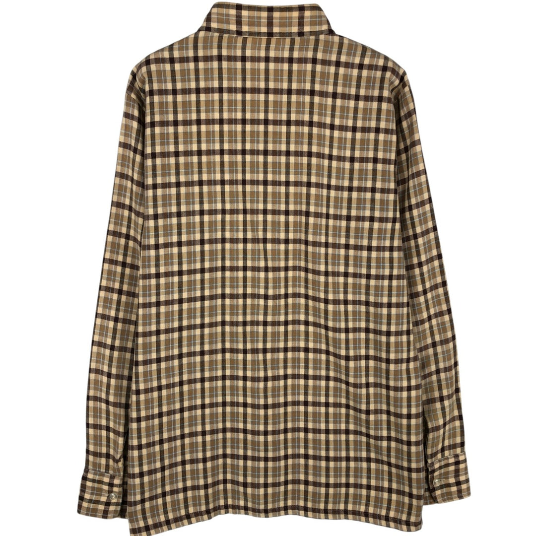 80'S PANATELA LEVI'S Long-Sleeve Check Shirt, Men's Size XL (Equivalent), Vintage unclear beige type brown Vintage Second Hand
