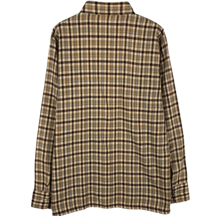 80'S PANATELA LEVI'S Long-Sleeve Check Shirt, Men's Size XL (Equivalent), Vintage unclear beige type brown Vintage Second Hand