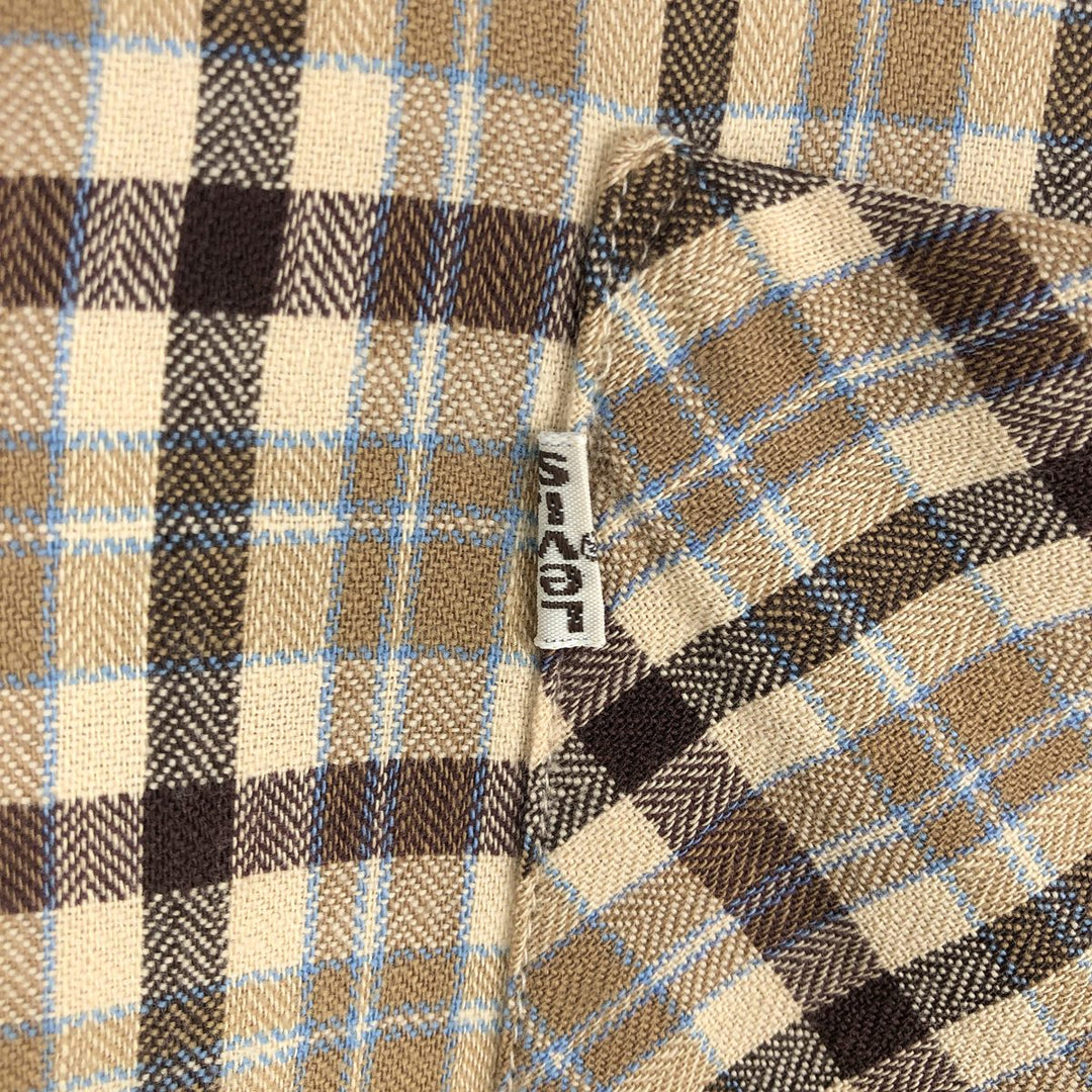 80'S PANATELA LEVI'S Long-Sleeve Check Shirt, Men's Size XL (Equivalent), Vintage unclear beige type brown Vintage Second Hand