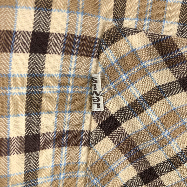 80'S PANATELA LEVI'S Long-Sleeve Check Shirt, Men's Size XL (Equivalent), Vintage unclear beige type brown Vintage Second Hand