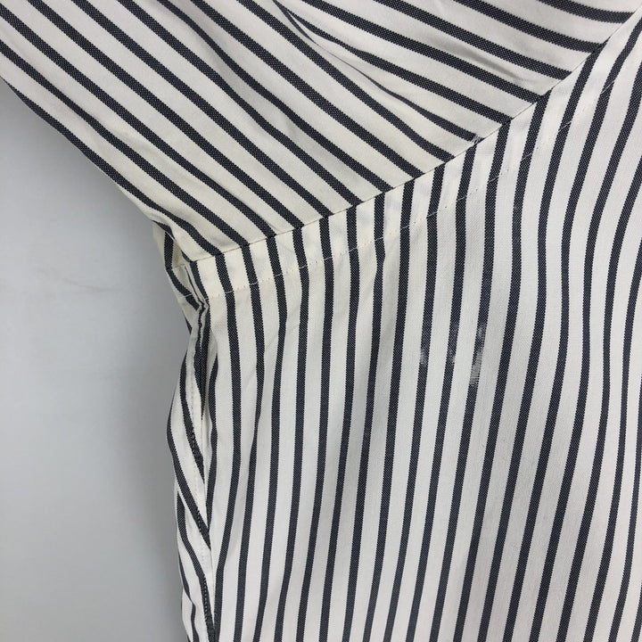 90'S Brooks Brothers MAKERS Long-Sleeve Button-Down Striped Shirt, Made in USA, Men's Size XL (Equivalent), Vintage cotton white type Vintage Second Hand