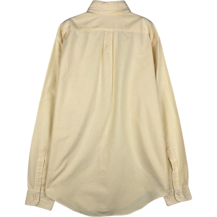 Brooks Brothers Long Sleeve Button-Down Striped Shirt Made in USA Men's Size L cotton yellow type Vintage Second Hand