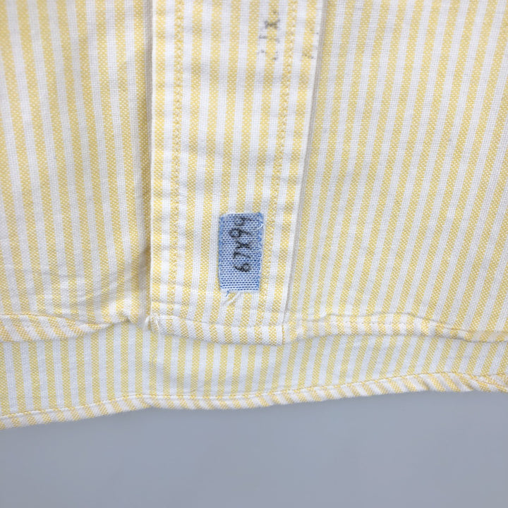 Brooks Brothers Long Sleeve Button-Down Striped Shirt Made in USA Men's Size L cotton yellow type Vintage Second Hand