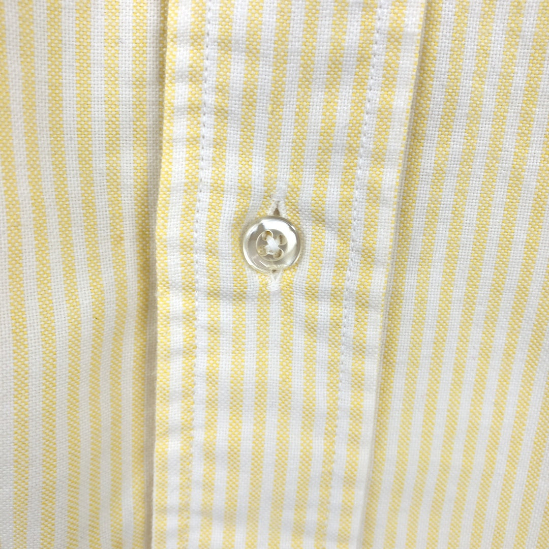 Brooks Brothers Long Sleeve Button-Down Striped Shirt Made in USA Men's Size L cotton yellow type Vintage Second Hand