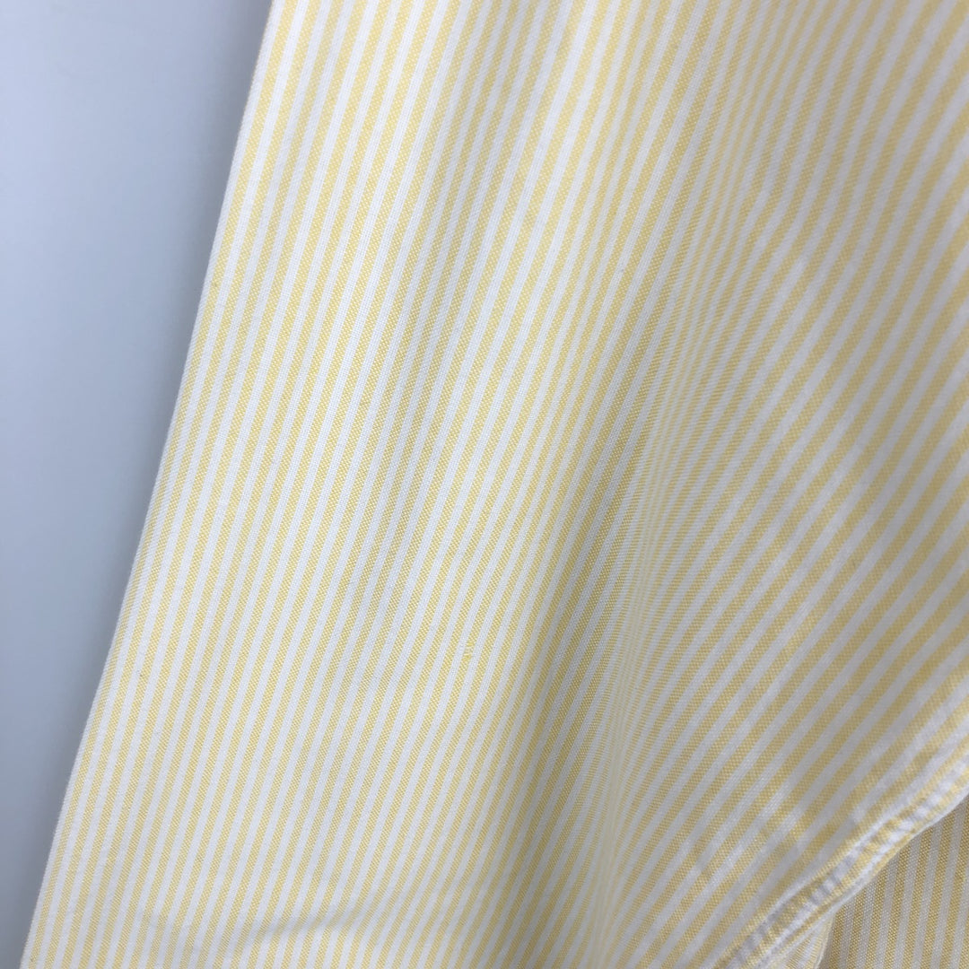 Brooks Brothers Long Sleeve Button-Down Striped Shirt Made in USA Men's Size L cotton yellow type Vintage Second Hand