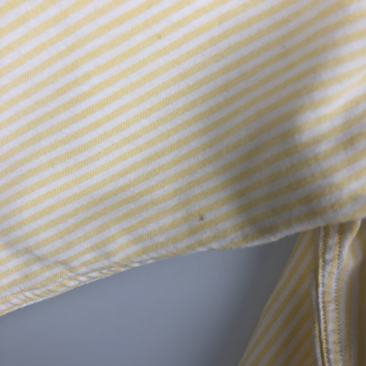 Brooks Brothers Long Sleeve Button-Down Striped Shirt Made in USA Men's Size L cotton yellow type Vintage Second Hand