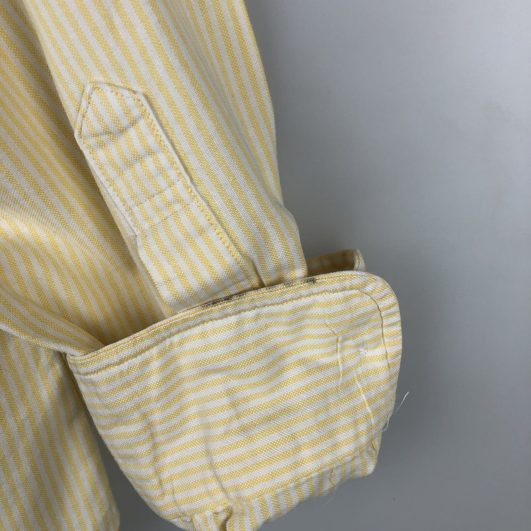 Brooks Brothers Long Sleeve Button-Down Striped Shirt Made in USA Men's Size L cotton yellow type Vintage Second Hand