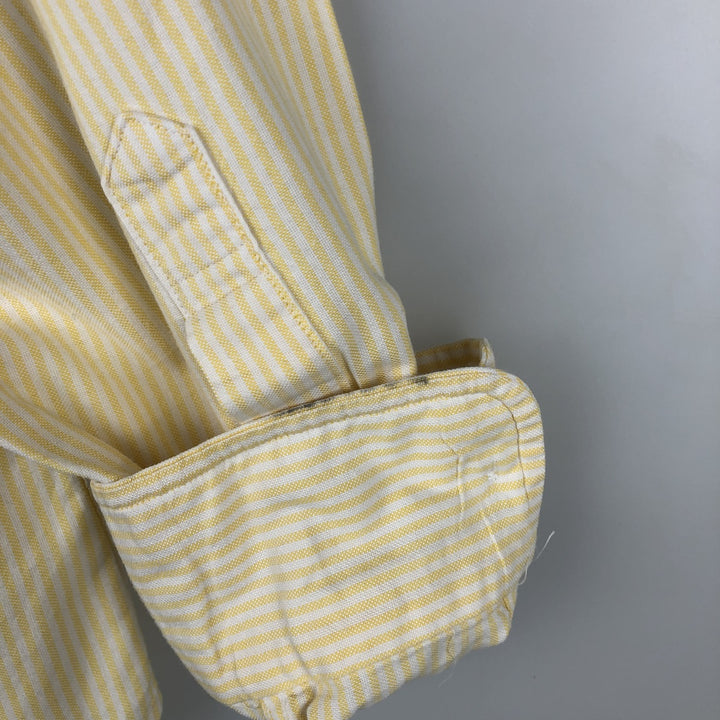 Brooks Brothers Long Sleeve Button-Down Striped Shirt Made in USA Men's Size L cotton yellow type Vintage Second Hand
