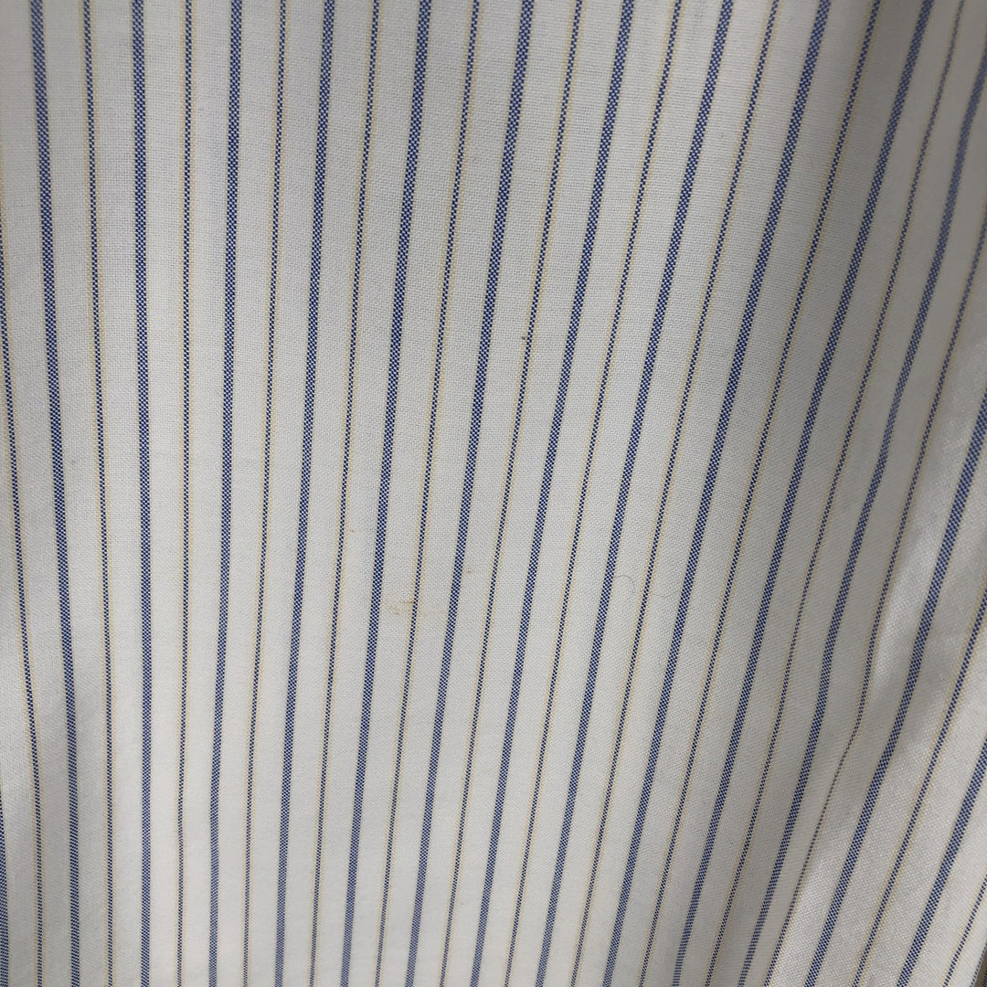 90'S LLBean Multi-Stripe Long-Sleeve Button-Down Striped Shirt, Men's Size M (Equivalent), Vintage cotton white type Vintage Second Hand