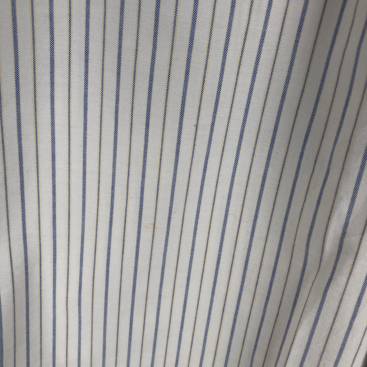 90'S LLBean Multi-Stripe Long-Sleeve Button-Down Striped Shirt, Men's Size M (Equivalent), Vintage cotton white type Vintage Second Hand