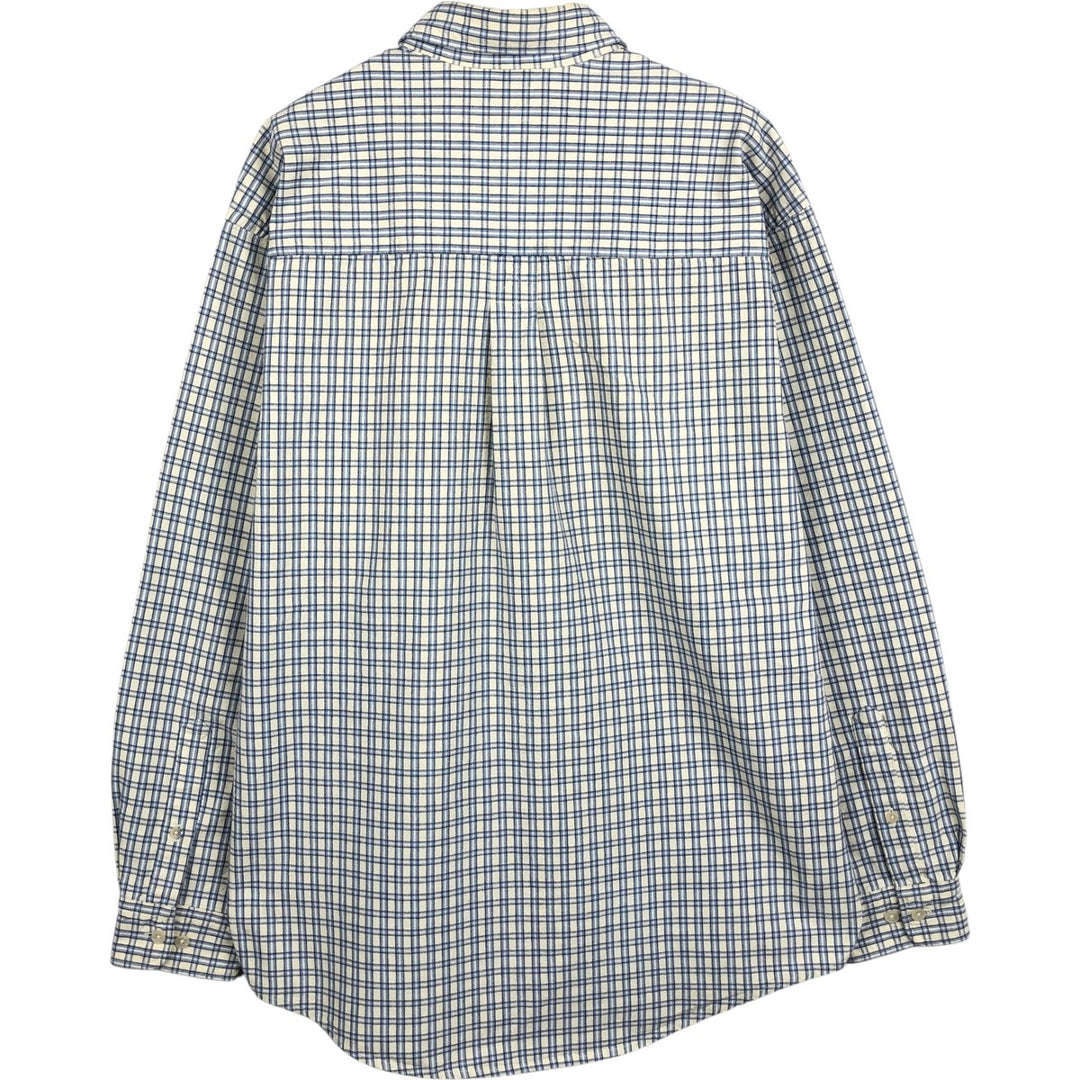 Eddie Bauer Long Sleeve Button-Down Check Shirt, Men's Size M cotton Blue type light blue Vintage Second Hand