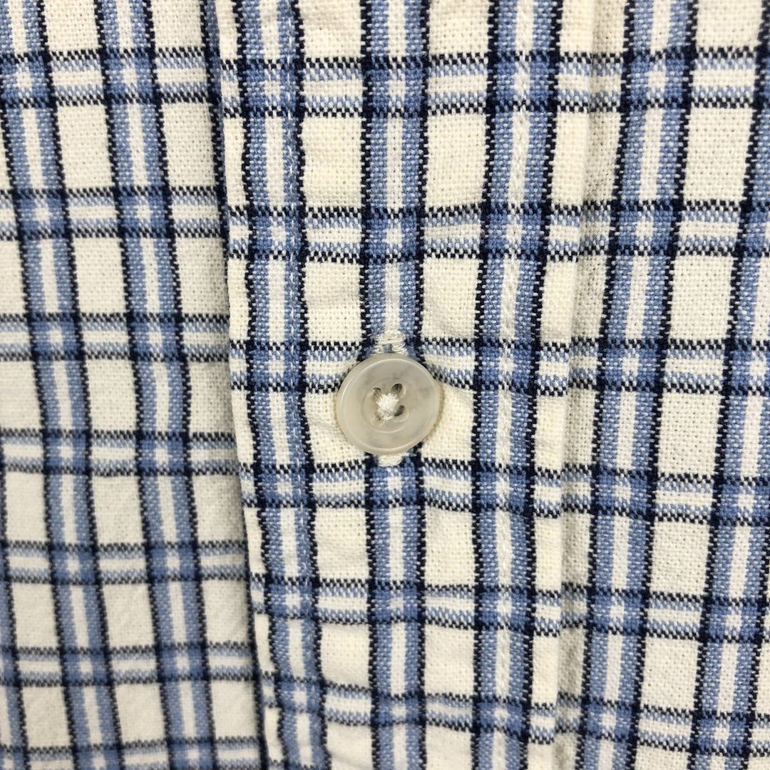 Eddie Bauer Long Sleeve Button-Down Check Shirt, Men's Size M cotton Blue type light blue Vintage Second Hand
