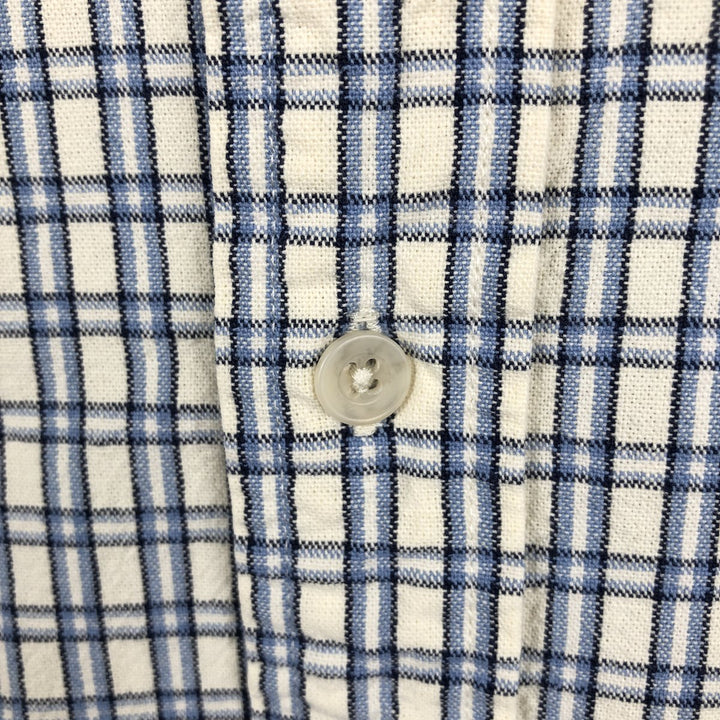 Eddie Bauer Long Sleeve Button-Down Check Shirt, Men's Size M cotton Blue type light blue Vintage Second Hand