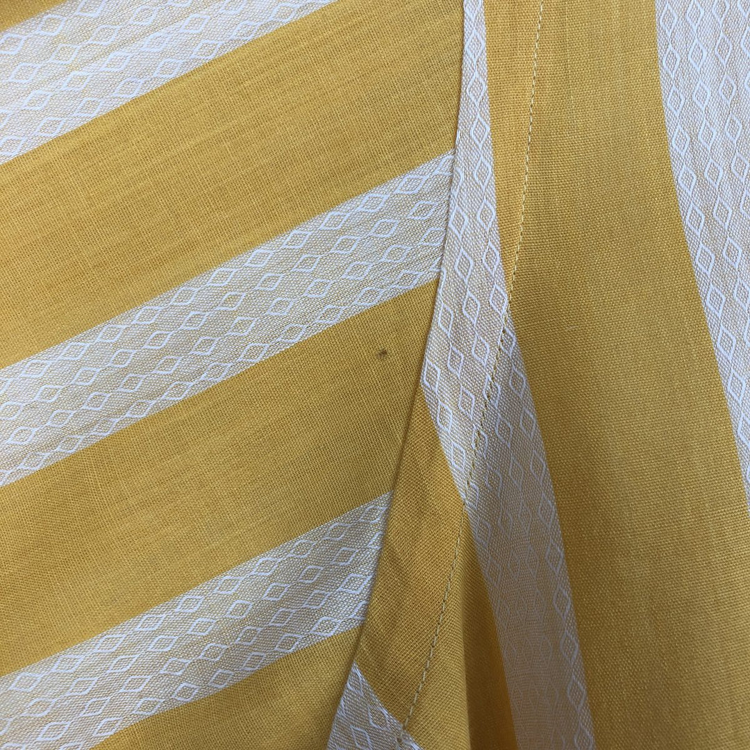 70s-80'S SERO SHIRTMAKERS Stripe Pattern Long-Sleeve Polyester Shirt, Men's Size L (Equivalent), Vintage unclear yellow type Vintage Second Hand