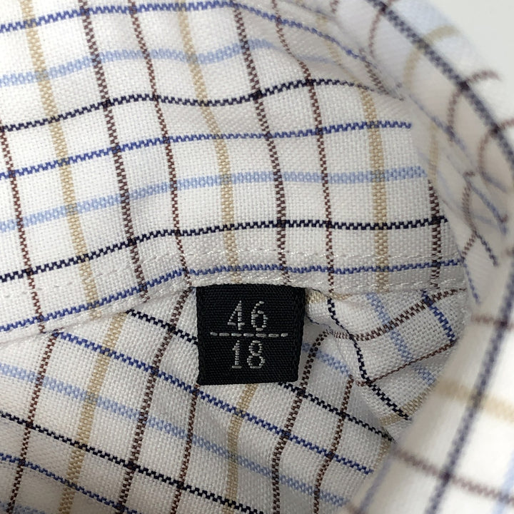 Burberry's London Long-Sleeve Cotton Check Shirt, Men's Size XL (approx.) cotton blue type Vintage Second Hand