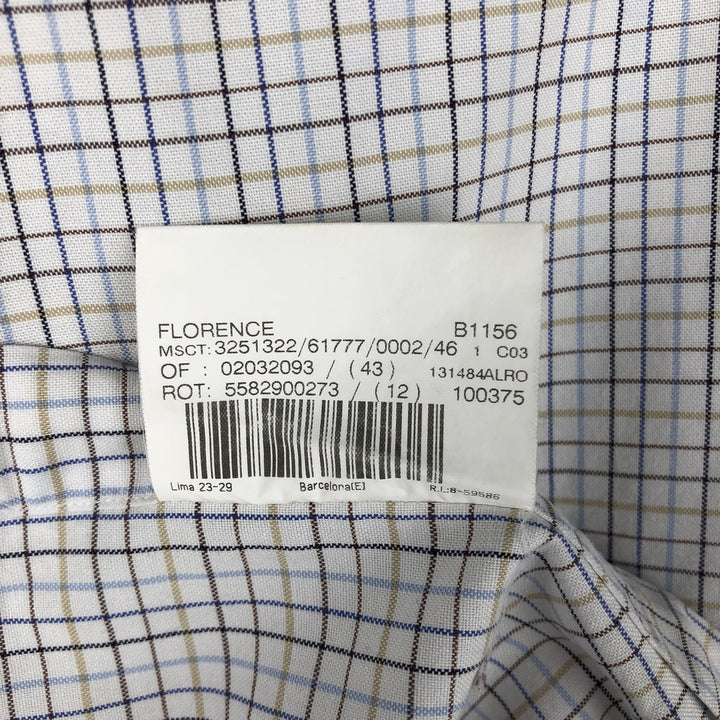 Burberry's London Long-Sleeve Cotton Check Shirt, Men's Size XL (approx.) cotton blue type Vintage Second Hand