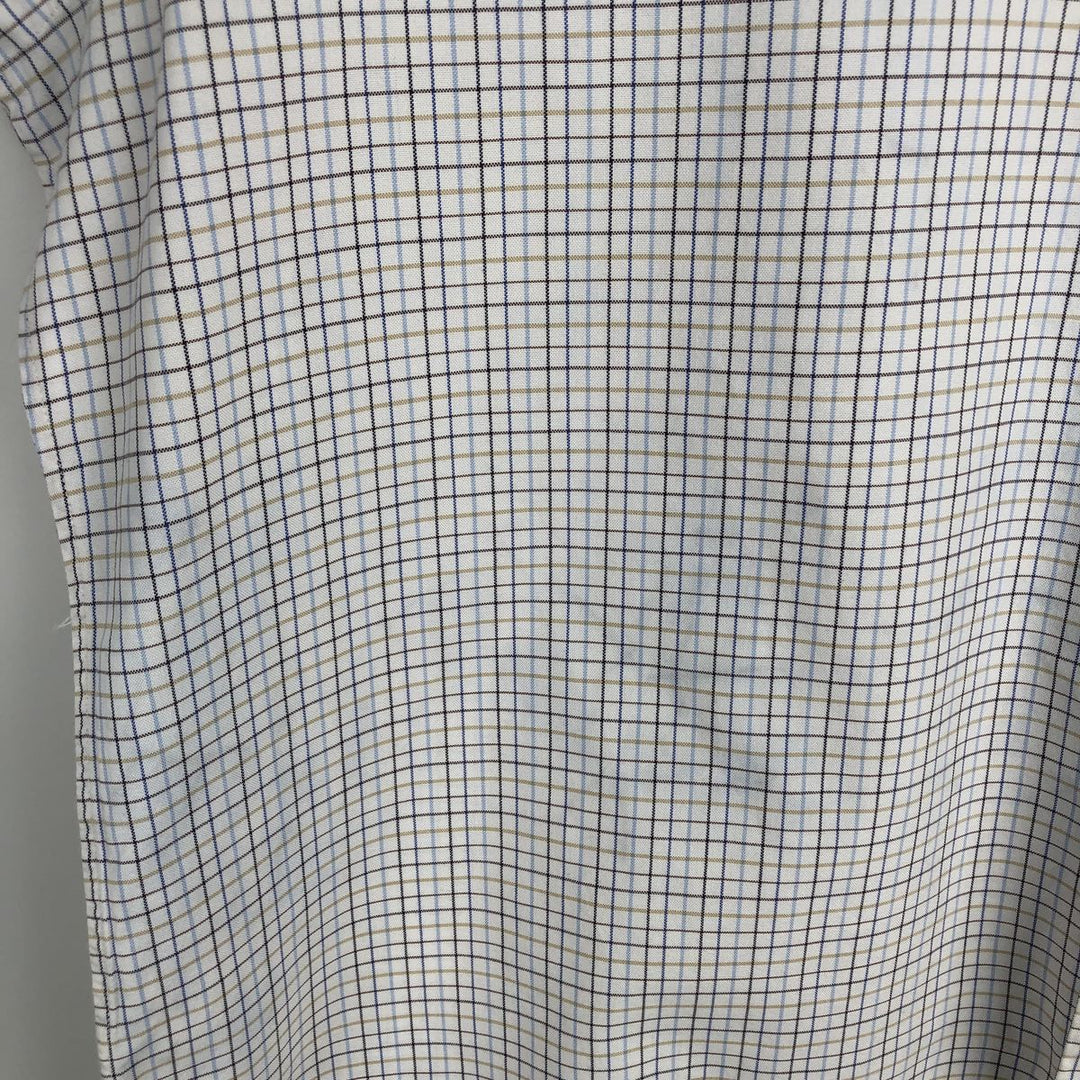 Burberry's London Long-Sleeve Cotton Check Shirt, Men's Size XL (approx.) cotton blue type Vintage Second Hand