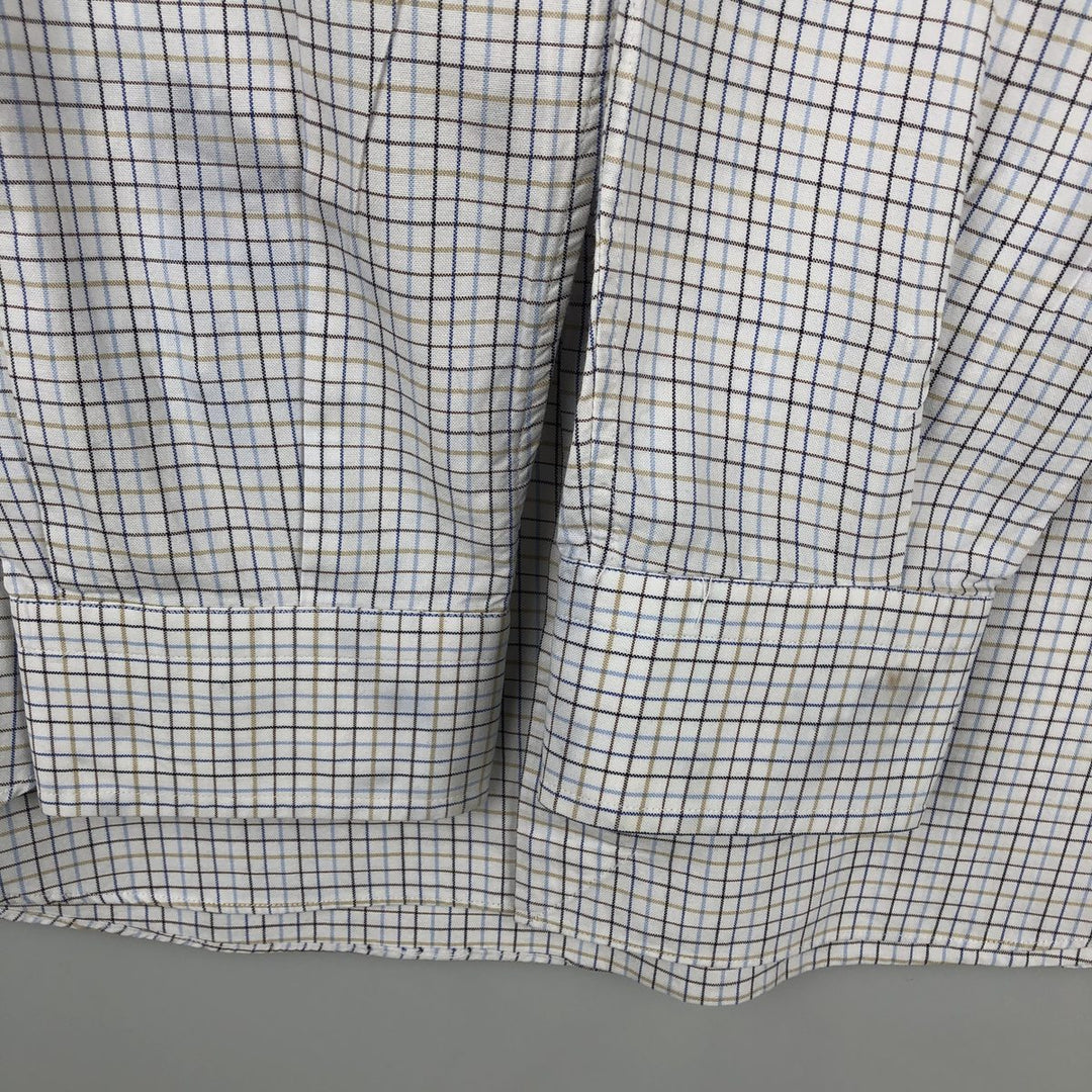 Burberry's London Long-Sleeve Cotton Check Shirt, Men's Size XL (approx.) cotton blue type Vintage Second Hand