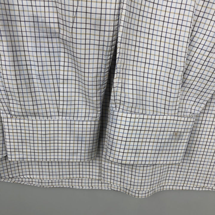 Burberry's London Long-Sleeve Cotton Check Shirt, Men's Size XL (approx.) cotton blue type Vintage Second Hand