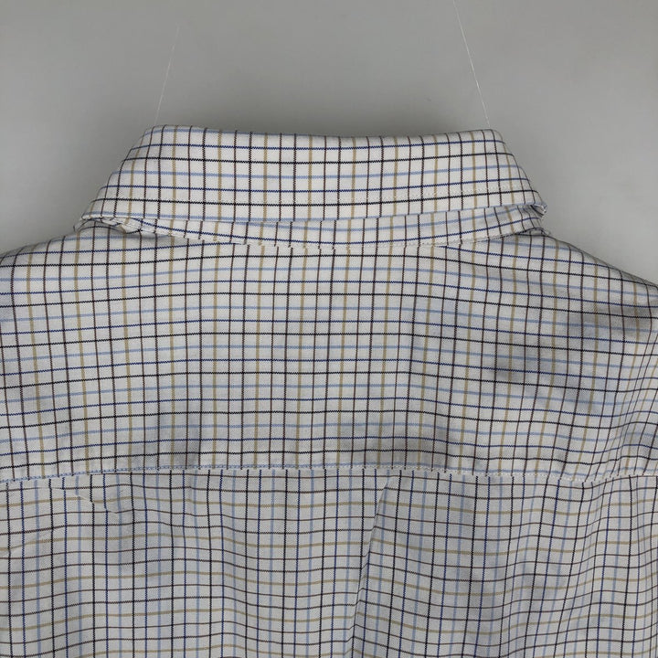 Burberry's London Long-Sleeve Cotton Check Shirt, Men's Size XL (approx.) cotton blue type Vintage Second Hand