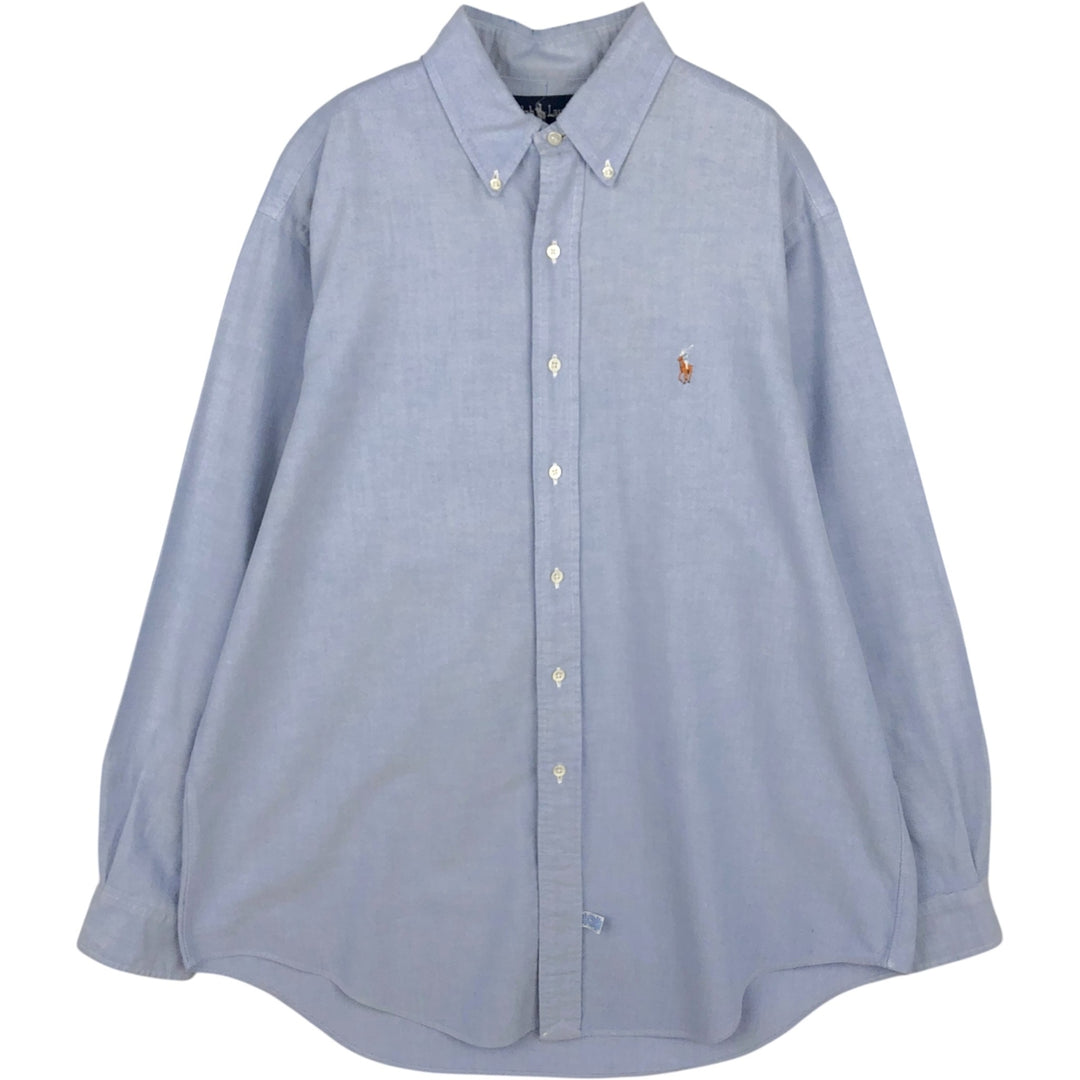 Ralph Lauren long sleeve button down shirt, men's size L cotton Blue type light blue Vintage Second Hand