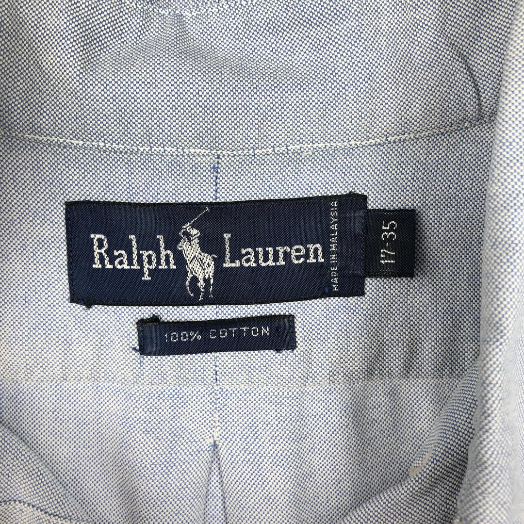 Ralph Lauren long sleeve button down shirt, men's size L cotton Blue type light blue Vintage Second Hand
