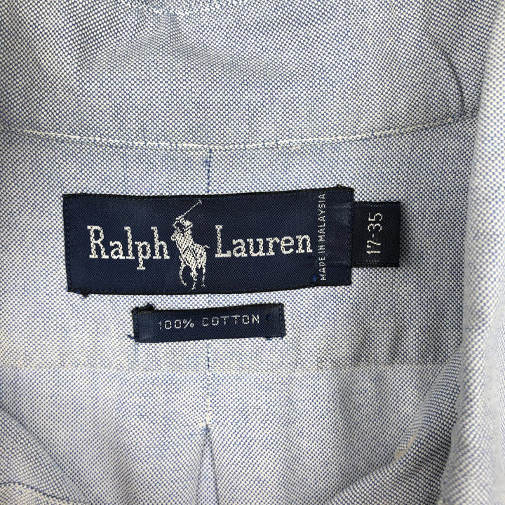 Ralph Lauren long sleeve button down shirt, men's size L cotton Blue type light blue Vintage Second Hand