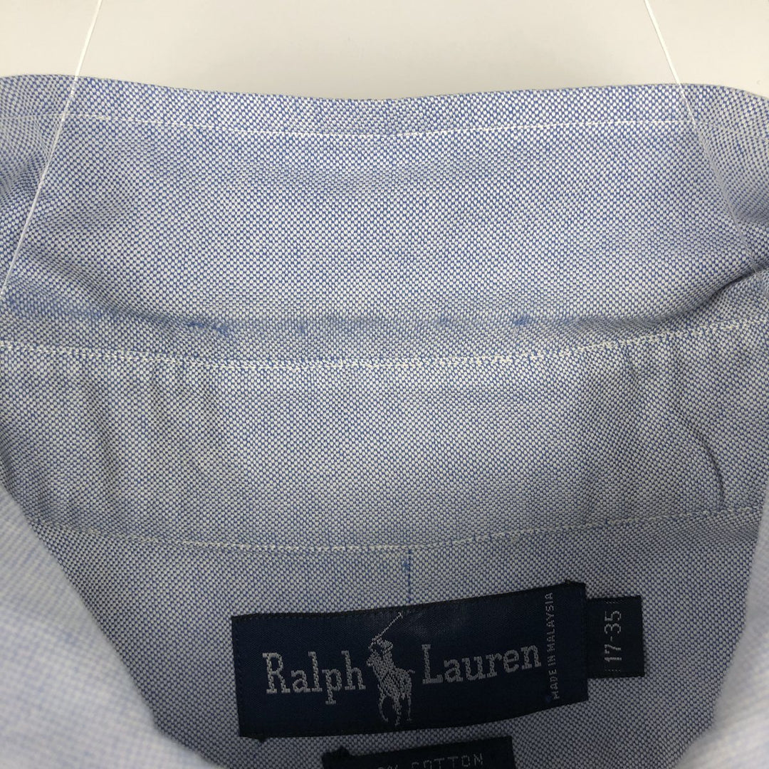 Ralph Lauren long sleeve button down shirt, men's size L cotton Blue type light blue Vintage Second Hand