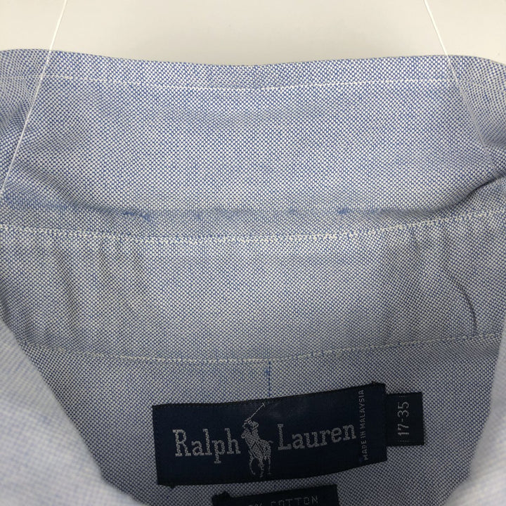 Ralph Lauren long sleeve button down shirt, men's size L cotton Blue type light blue Vintage Second Hand