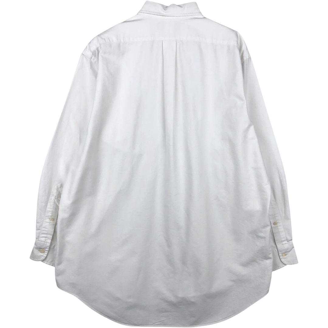 Ralph Lauren YARMOUTH long sleeve button down shirt, men's size L cotton white type Vintage Second Hand