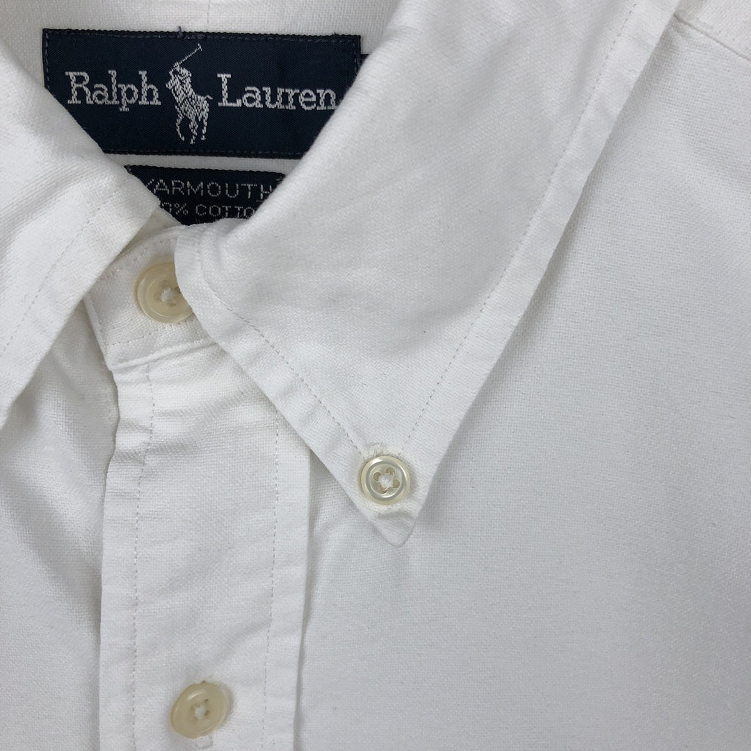 Ralph Lauren YARMOUTH long sleeve button down shirt, men's size L cotton white type Vintage Second Hand