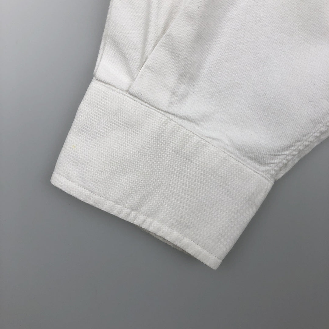 Ralph Lauren YARMOUTH long sleeve button down shirt, men's size L cotton white type Vintage Second Hand