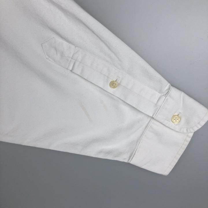 Ralph Lauren YARMOUTH long sleeve button down shirt, men's size L cotton white type Vintage Second Hand