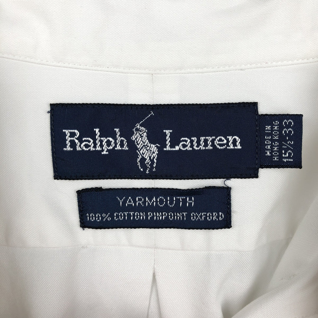 Ralph Lauren YARMOUTH long sleeve button down shirt, men's size L cotton white type Vintage Second Hand