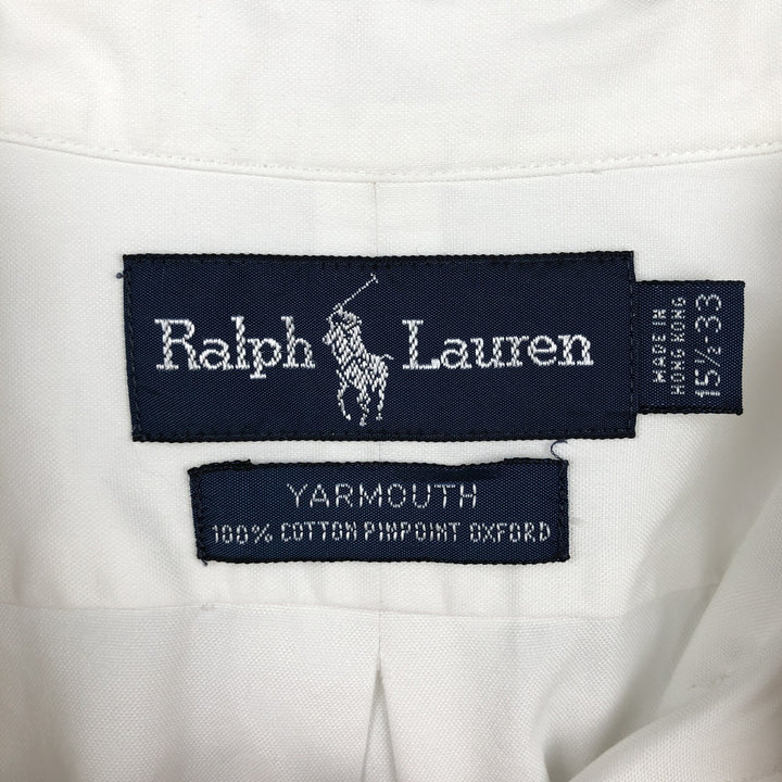 Ralph Lauren YARMOUTH long sleeve button down shirt, men's size L cotton white type Vintage Second Hand
