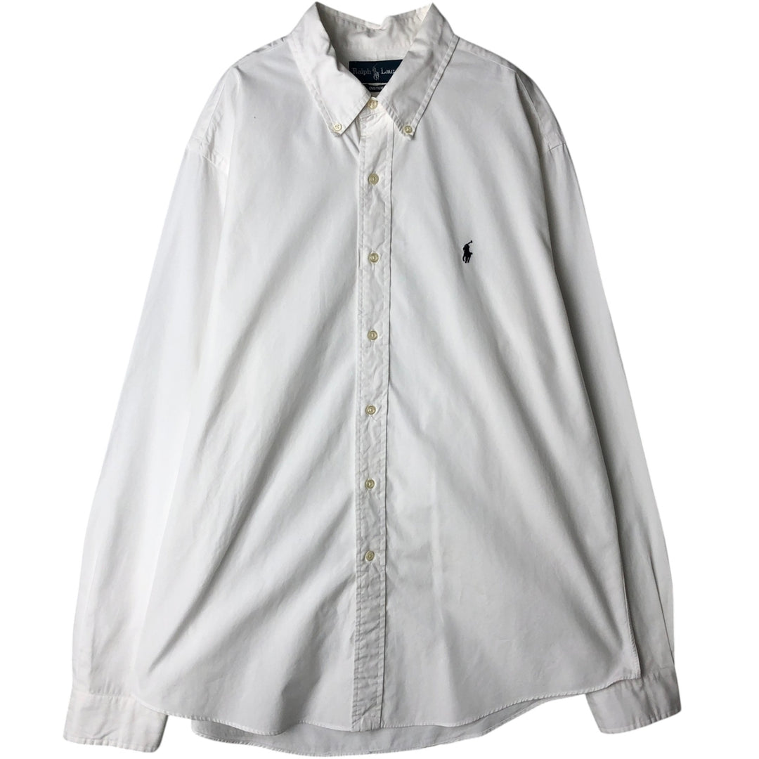 Ralph Lauren CUSTOM FIT long sleeve button down shirt, men's XL size cotton white type Vintage Second Hand