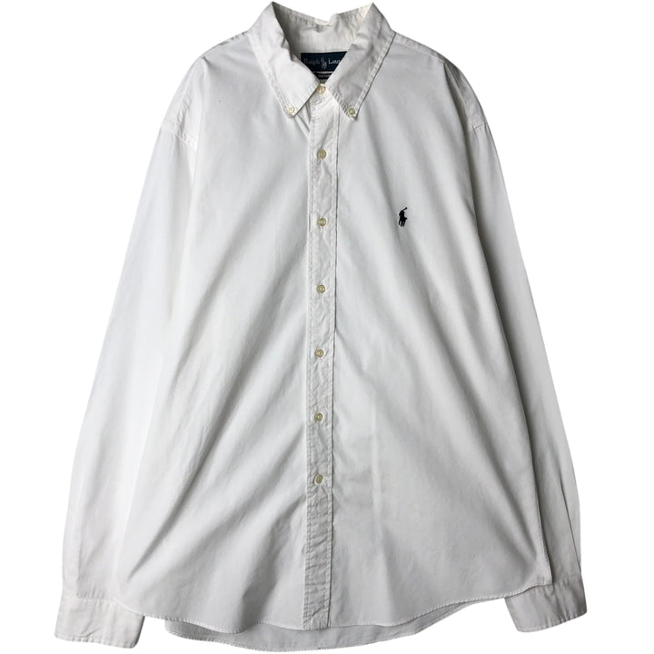 Ralph Lauren CUSTOM FIT long sleeve button down shirt, men's XL size cotton white type Vintage Second Hand
