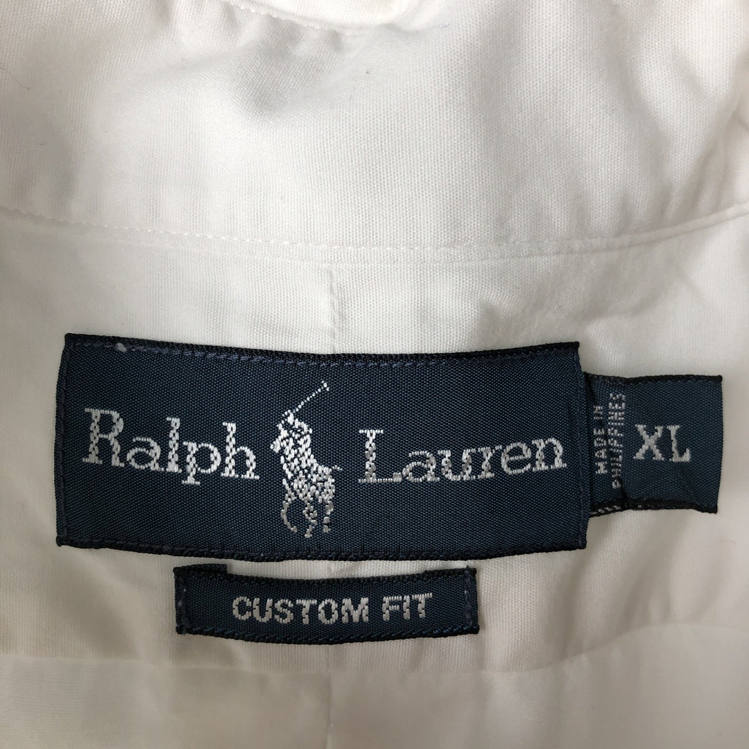 Ralph Lauren CUSTOM FIT long sleeve button down shirt, men's XL size cotton white type Vintage Second Hand