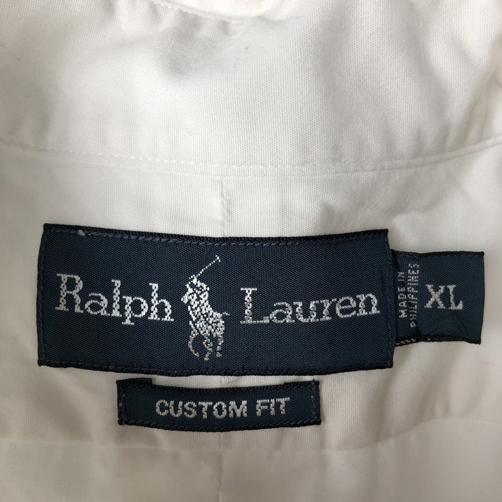 Ralph Lauren CUSTOM FIT long sleeve button down shirt, men's XL size cotton white type Vintage Second Hand