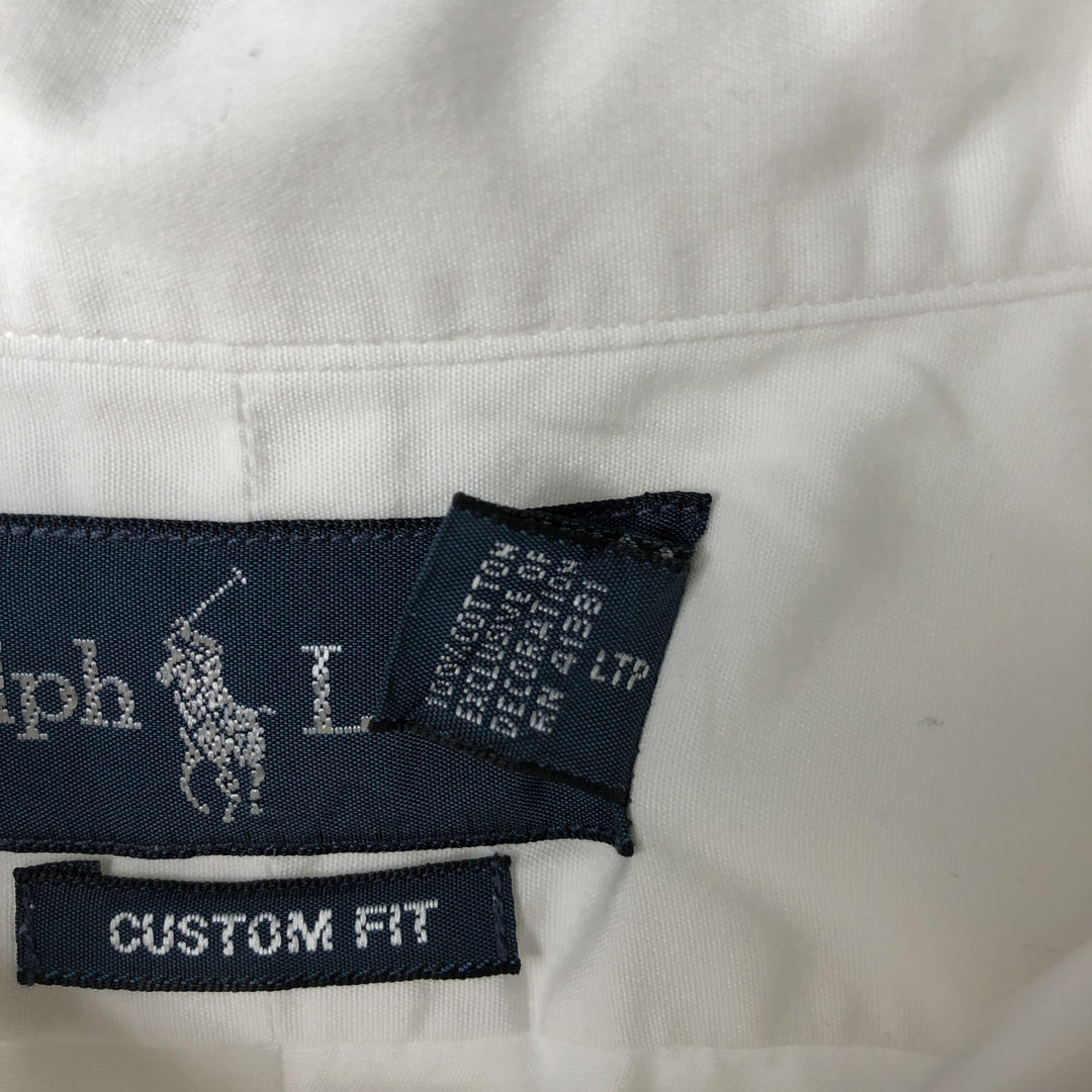 Ralph Lauren CUSTOM FIT long sleeve button down shirt, men's XL size cotton white type Vintage Second Hand