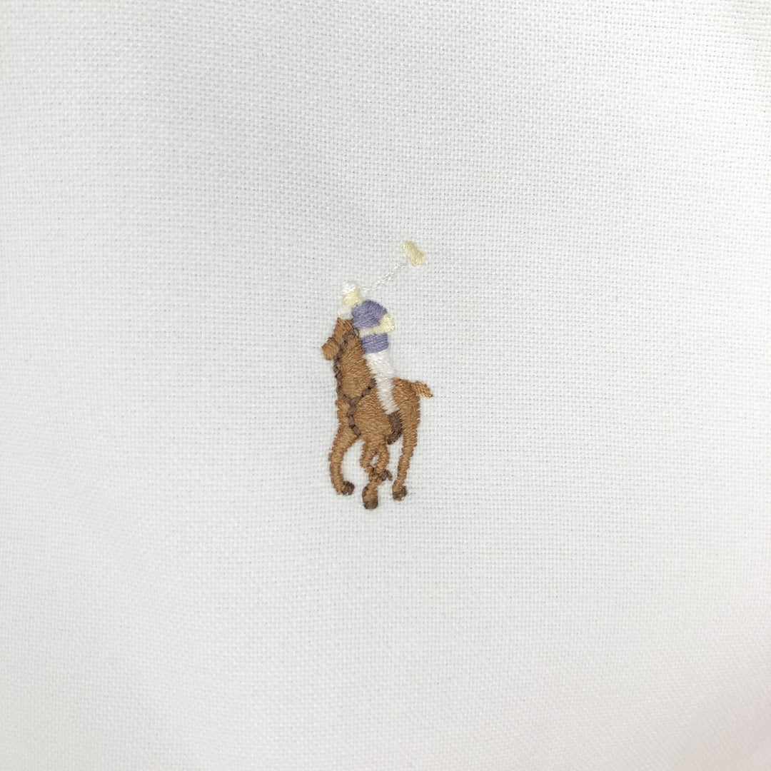 Ralph Lauren YARMOUTH long sleeve button down shirt, men's size L cotton white type Vintage Second Hand