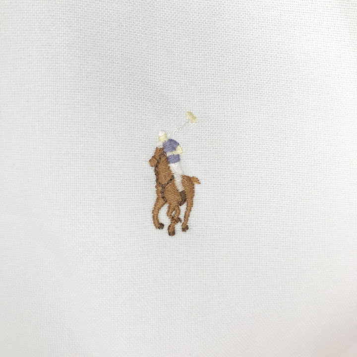 Ralph Lauren YARMOUTH long sleeve button down shirt, men's size L cotton white type Vintage Second Hand