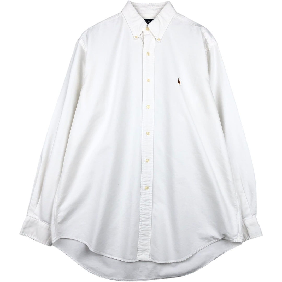 Ralph Lauren YARMOUTH long sleeve button down shirt, men's XL size cotton white type Vintage Second Hand